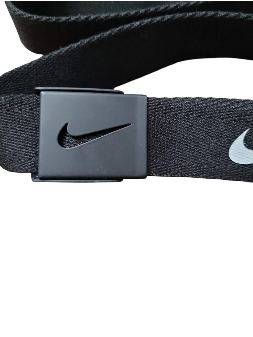 Nike Web Belt Black White Swoosh Adjustable One Size Unisex